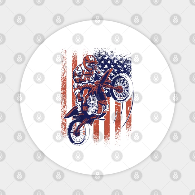 Motocross American Glory Magnet by Life2LiveDesign